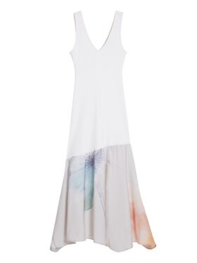 Desigual Sukienka codzienna Dita 25WWVK38 Biały Slim Fit