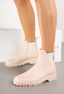 Beżowe Kalosze z Elastyczną Wstawką Erlexia