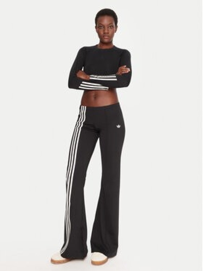 adidas Legginsy Ribbon Off Placed 3-Stripes JX2697 Czarny Flared Fit