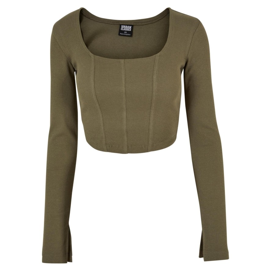 Damska koszulka crop top z długim rękawem Urban Classics