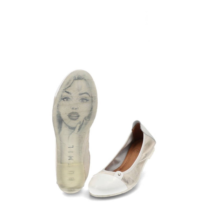 Białe Baleriny La'Viano Wygodne Skórzane Buty Damskie