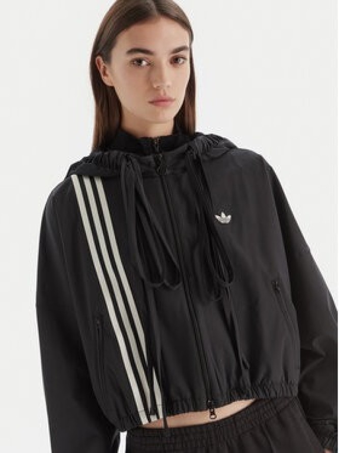 adidas Kurtka przejściowa Ribbon Off Placed 3-Stripes JX2698 Czarny Oversize