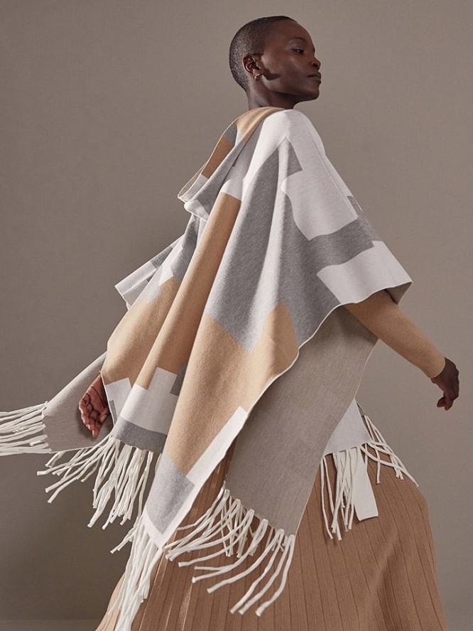 Rodier Narzutka w kolorze jasnobrązowo-biało-szarym rozmiar: onesize