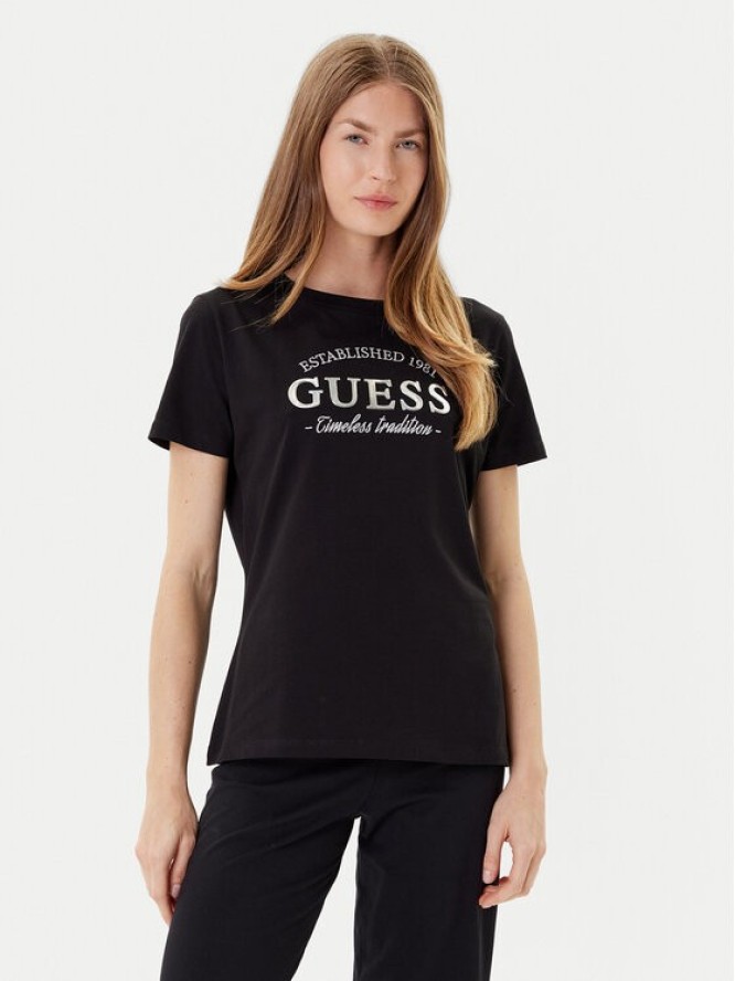 Guess T-Shirt V5YI12 J1314 Czarny Regular Fit