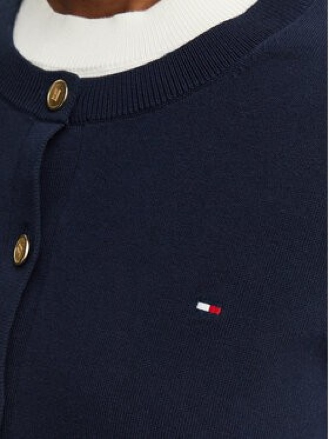 Tommy Hilfiger Kardigan Cable Fine WW0WW42370 Granatowy Regular Fit