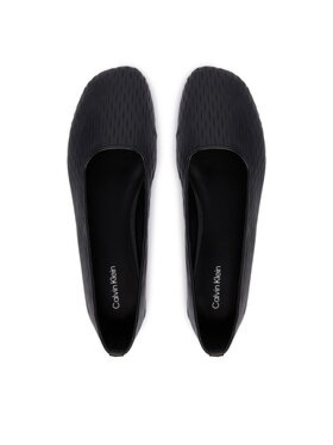 Calvin Klein Baleriny Oblique Ballerina Cut Lth HW0HW03033 Czarny