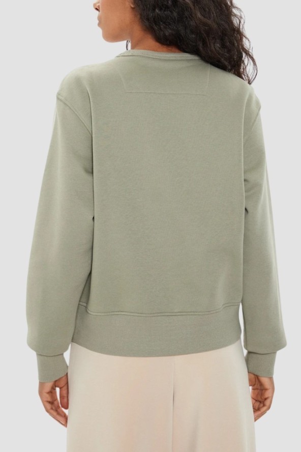 GUESS Zielona bluza damska z dużym logo Original Fleece, Rozmiar M