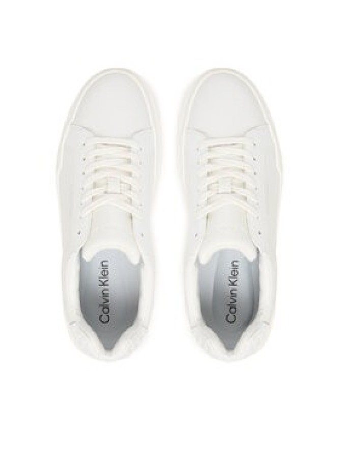 Calvin Klein Sneakersy Chunky Cupsole Laceup Lth Bt Aop YW0YW02036 Biały