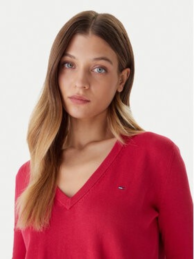 Tommy Jeans Sweter Essential DW0DW19888 Różowy Regular Fit