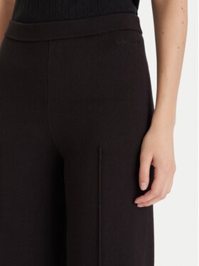 Calvin Klein Spodnie dzianinowe LV044D368G Czarny Wide Leg