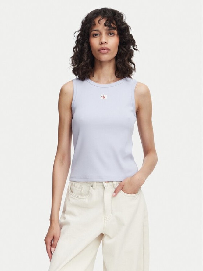Calvin Klein Jeans Top LV047C201G Niebieski jasny Slim Fit