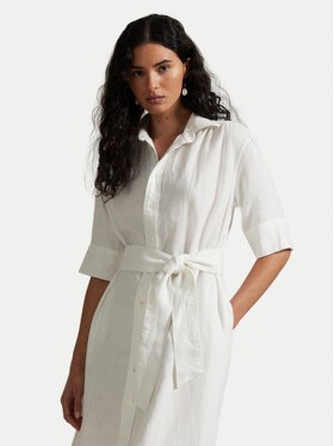 Polo Ralph Lauren Sukienka koszulowa 211965844001 Biały Relaxed Fit