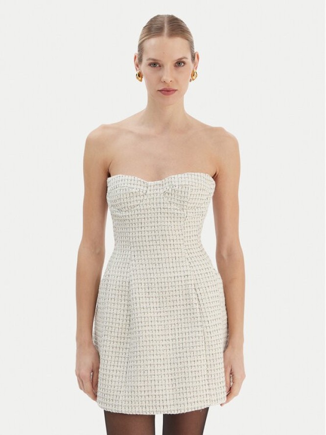 Bardot Sukienka koktajlowa Florine 60134DB Écru Slim Fit