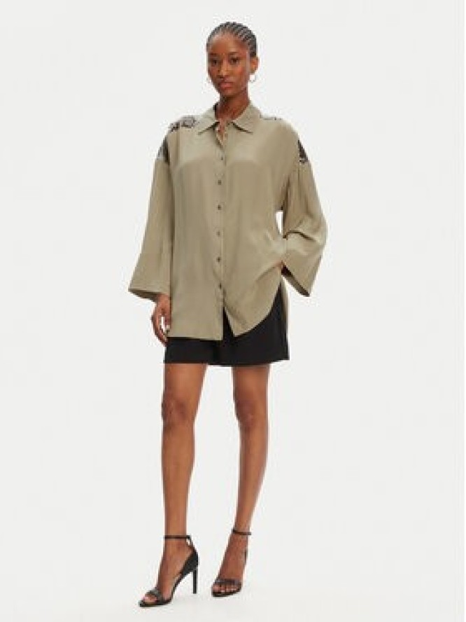 ACCESS FASHION Koszula 53-7027-437 Zielony Loose Fit