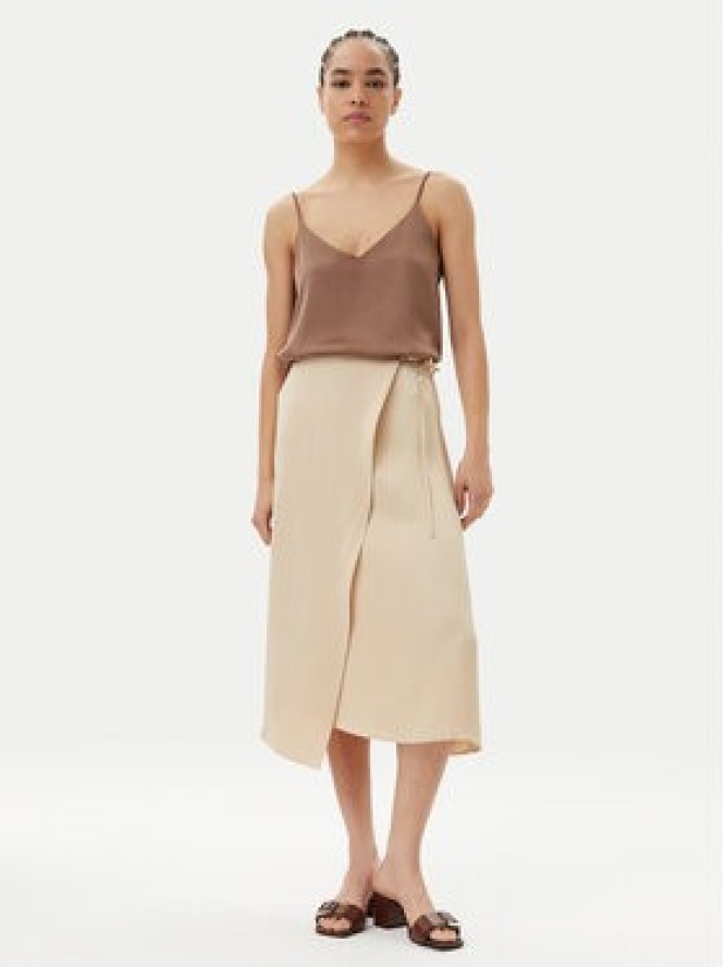 BOSS Spódnica midi Vamarni 50538116 Beżowy Regular Fit