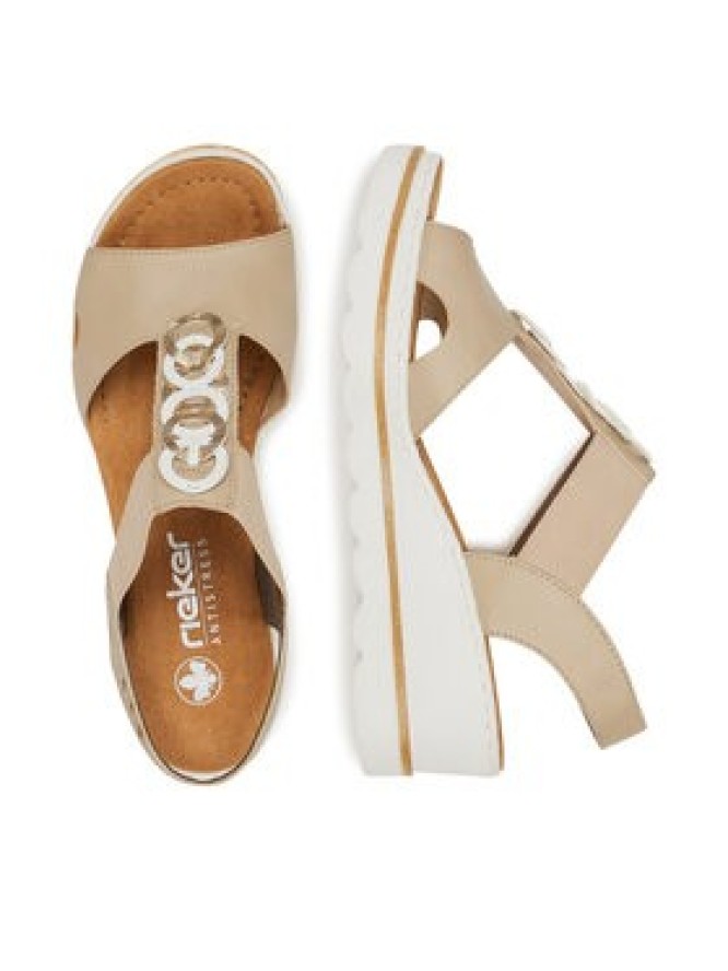 Rieker Sandały 67498-62 Beżowy