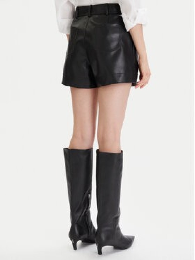 Morgan Szorty z imitacji skóry 242-SHOANE Czarny Slim Fit