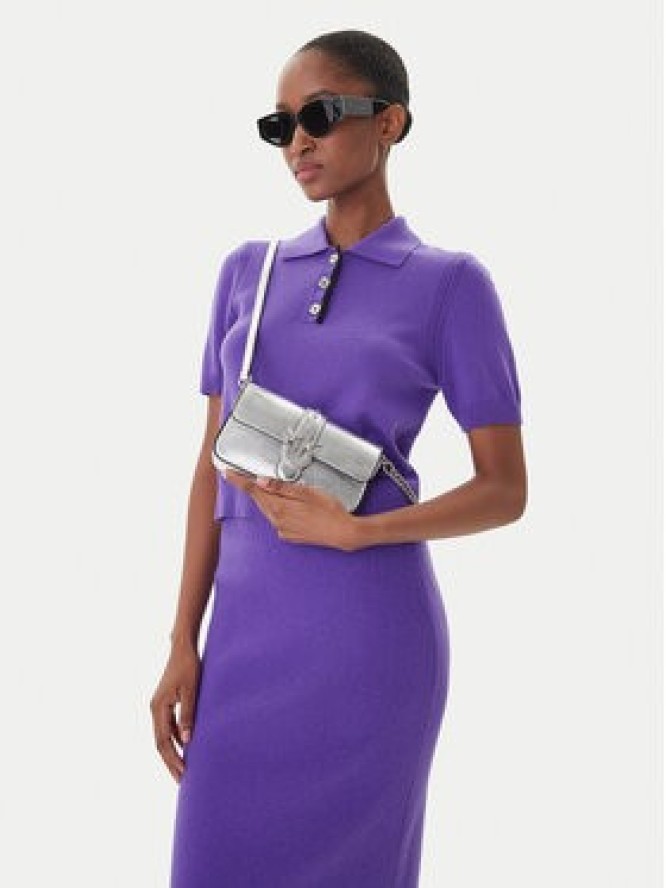 PINKO Torebka Love One Slouchy Baby AI 25-26 PCPL 105353 A2WD Srebrny