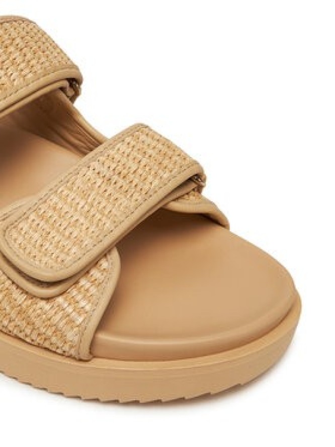 Tommy Hilfiger Klapki Double Strap Raffia FW0FW08940 Beżowy