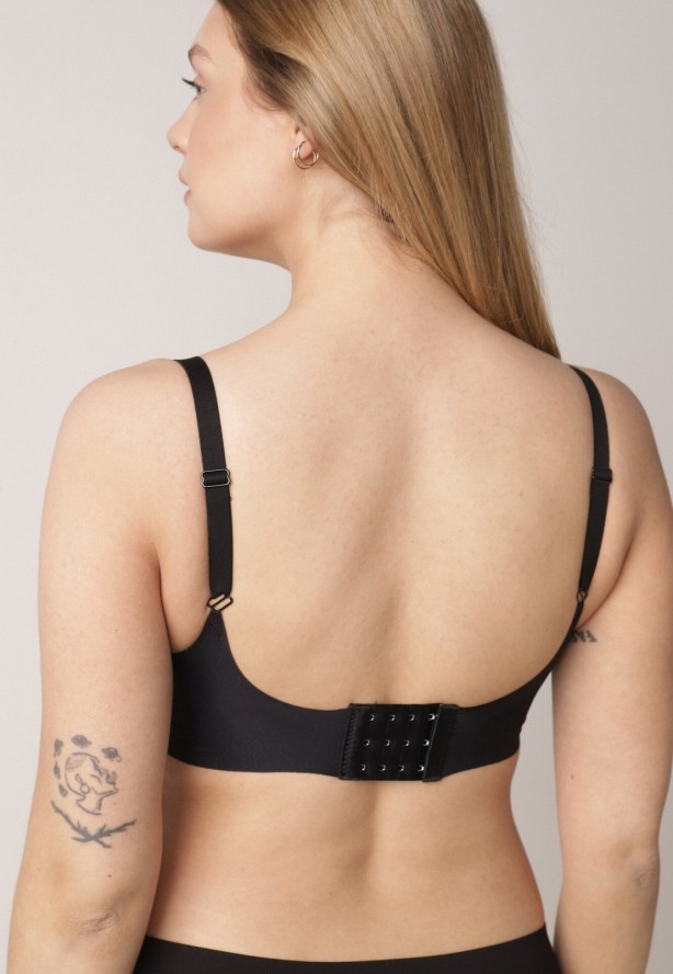 Czarny Usztywniany Biustonosz Bezszwowy Bez Fiszbin Pretiona