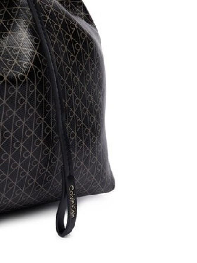 Calvin Klein Torebka Emblem Aop Drawstring Bucket LV04F3785G Czarny
