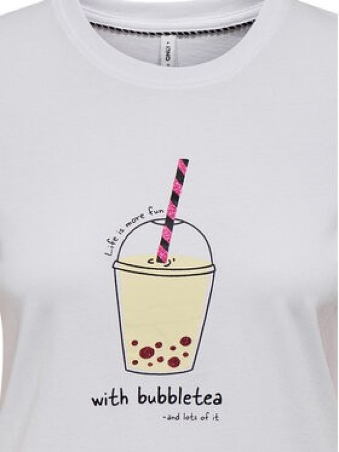 ONLY T-Shirt Fun Life 15349901 Biały Regular Fit