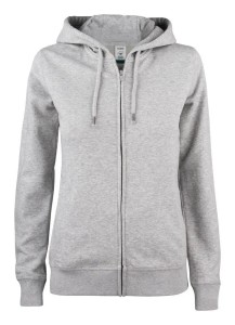 clique Premium OC Hoody Full Zip Damska bawełna organiczna szary melanż
