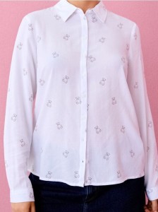 Wiskozowa koszula we wzór misia - wielobarwny