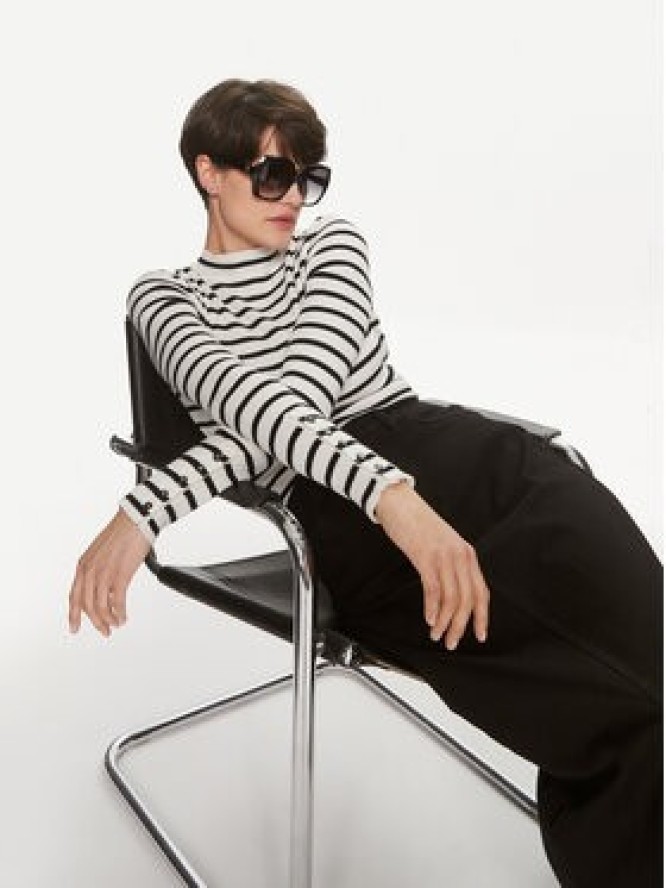 Morgan Sweter 241-MAG Biały Slim Fit