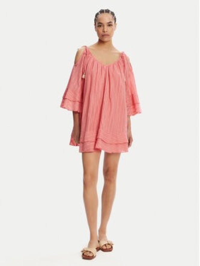 Devotion TWINS Sukienka letnia Amazing 025.357G Koralowy Loose Fit