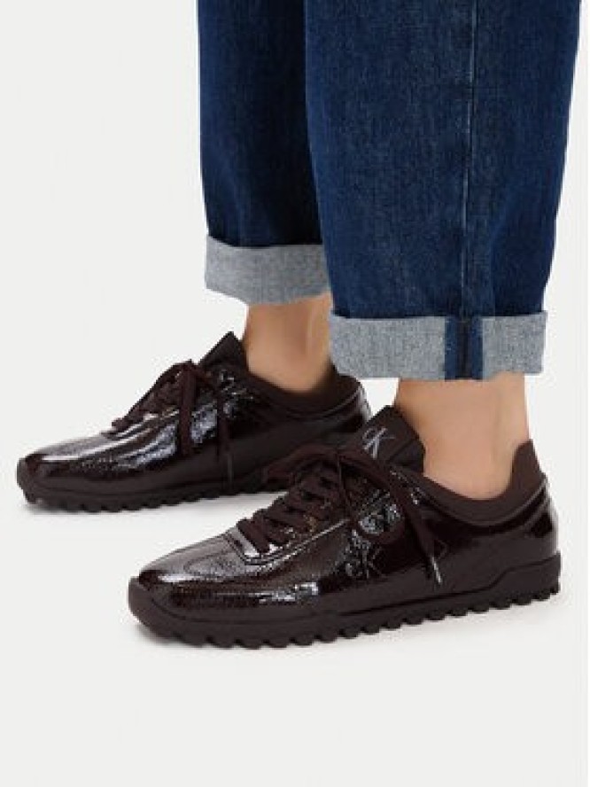 Calvin Klein Sneakersy Low Profile Run Mg Pol Mix Mat HW0HW03284 Bordowy