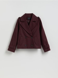 Krótki trencz - bordowy