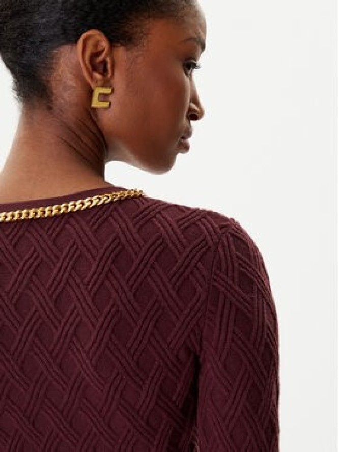 Elisabetta Franchi Kardigan MK-29B-56E2-V450 Bordowy Regular Fit