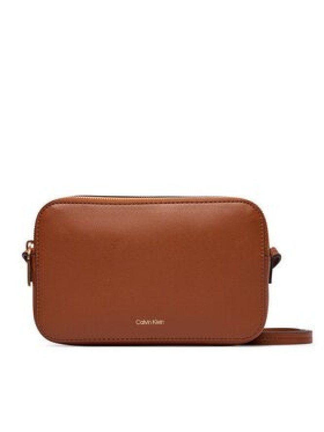 Calvin Klein Torebka Foil Logo Elongated Camera Bag LV04F3276G Brązowy