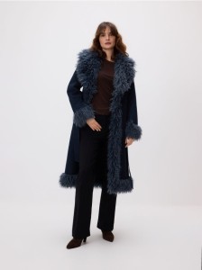 Spodnie flare z przeszyciem - czarny