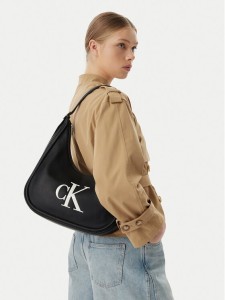 Calvin Klein Torebka Bold Ck Crescent LV04F3427G Czarny