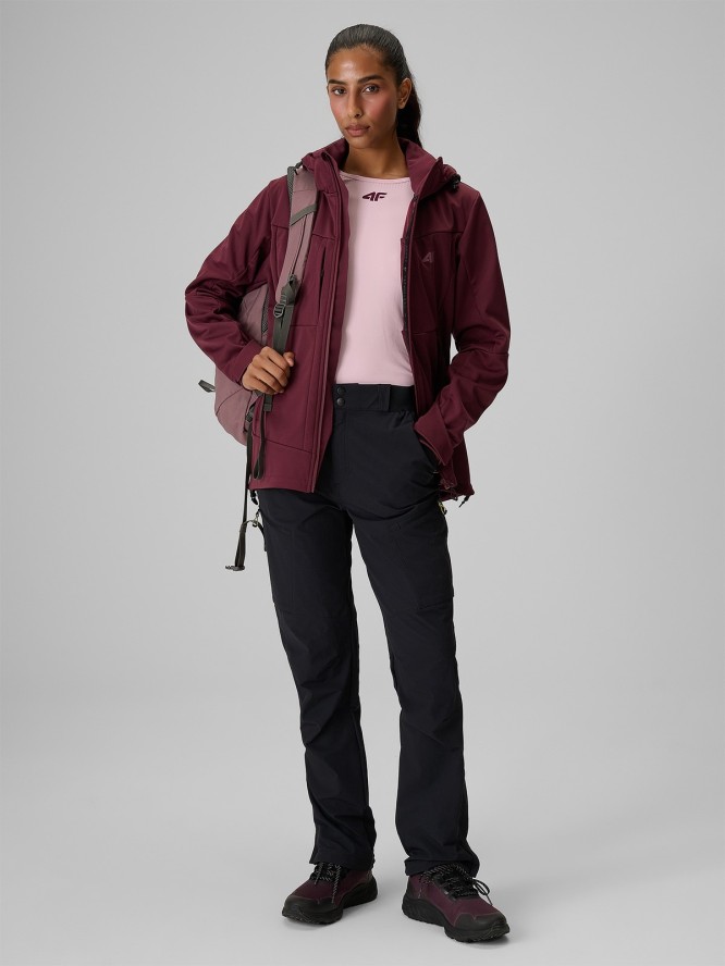 4F Kurtka softshell wiatroodporna membrana 8000 damska - burgundowa M