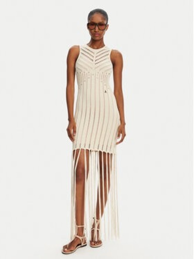 Patrizia Pepe Sukienka dzianinowa 2A2916/K260-B823 Beżowy Regular Fit