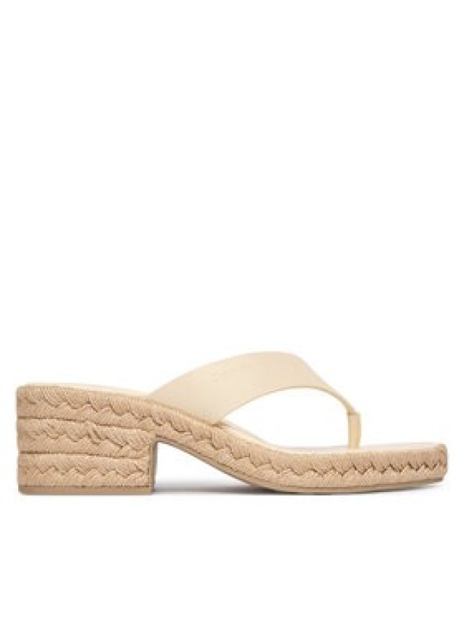 Calvin Klein Japonki Block Heel Espa 50 Thong Lth HW0HW02902 Beżowy