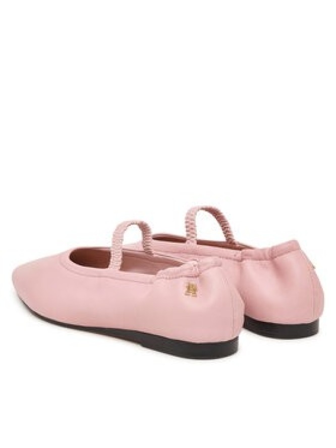 Tommy Hilfiger Baleriny Soft Leather Ellastic Ballerina FW0FW09245 Różowy