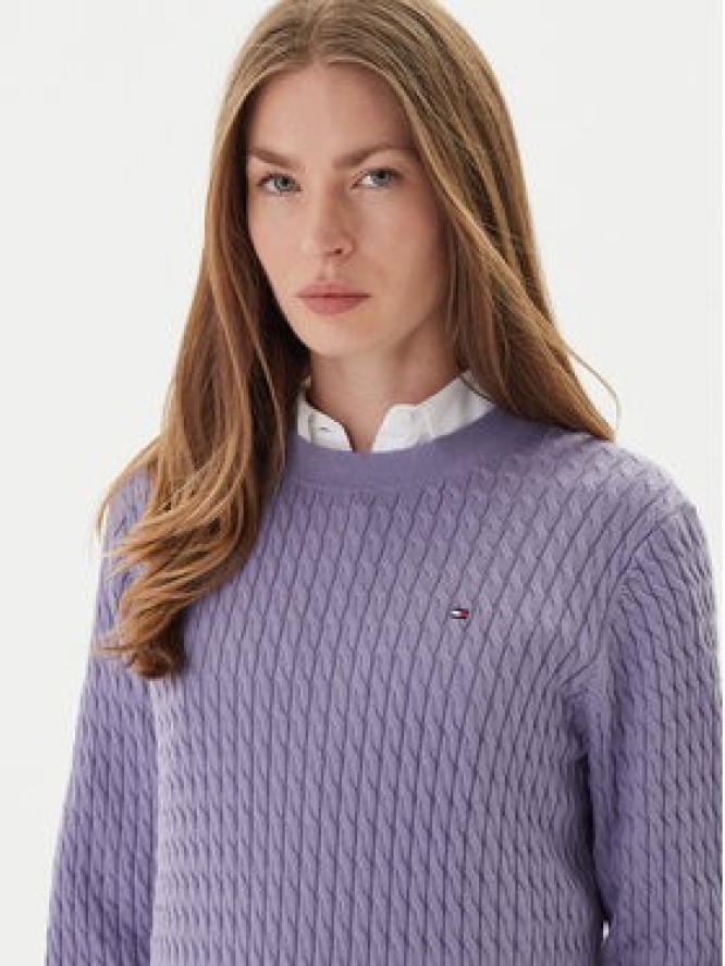 Tommy Hilfiger Sweter Fine WW0WW44993 Fioletowy Regular Fit