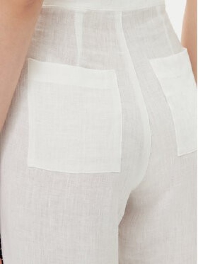 ICONA Spodnie materiałowe RP5LE005 Biały Relaxed Fit