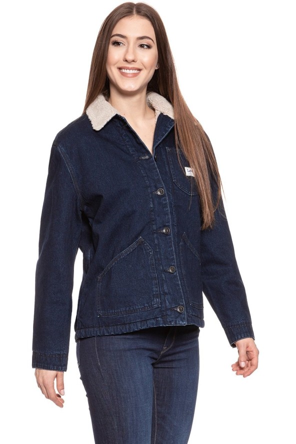 DAMSKA KURTKA JEANSOWA LEE SHERPA CHORE JACKET BROOME L54FCZXK 112112773