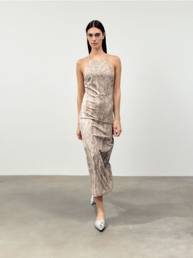 Sukienka tie dye - beżowy