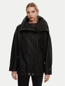 Dolce&Gabbana Kurtka skórzana F9S01L HULVN Czarny Oversize
