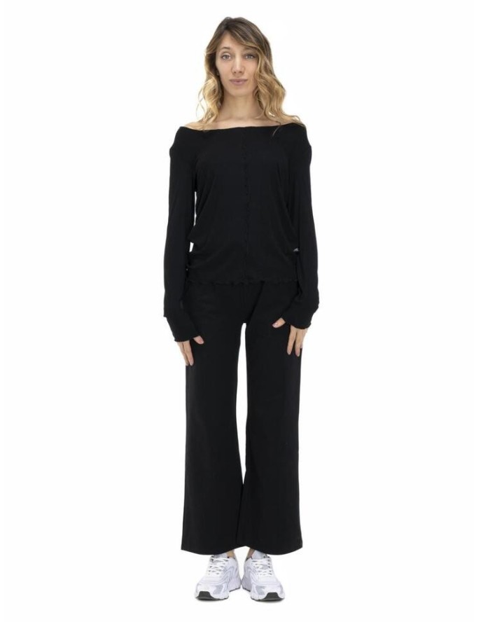 Damski T-shirt z długim rękawem w kolorach ziemi