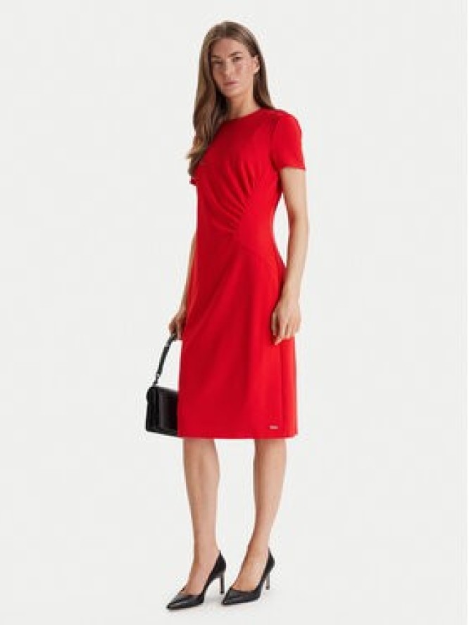 Calvin Klein Sukienka koktajlowa LV044E048G Czerwony Slim Fit