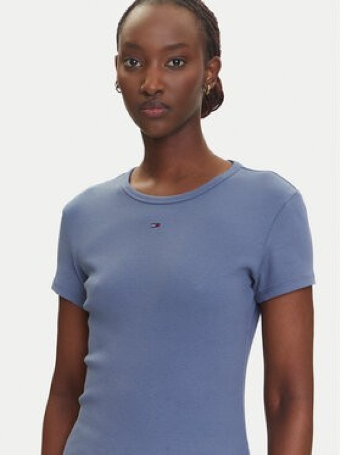 Tommy Jeans T-Shirt Essential DW0DW17383 Niebieski Slim Fit