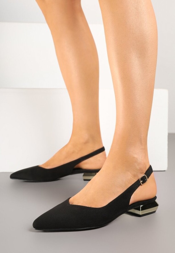 Czarne Sandały Vices ze Skórzaną Wkładką i Noskiem w Szpic Galurena