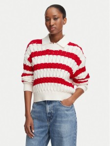 Tommy Jeans Sweter DW0DW22926 Czerwony Loose Fit